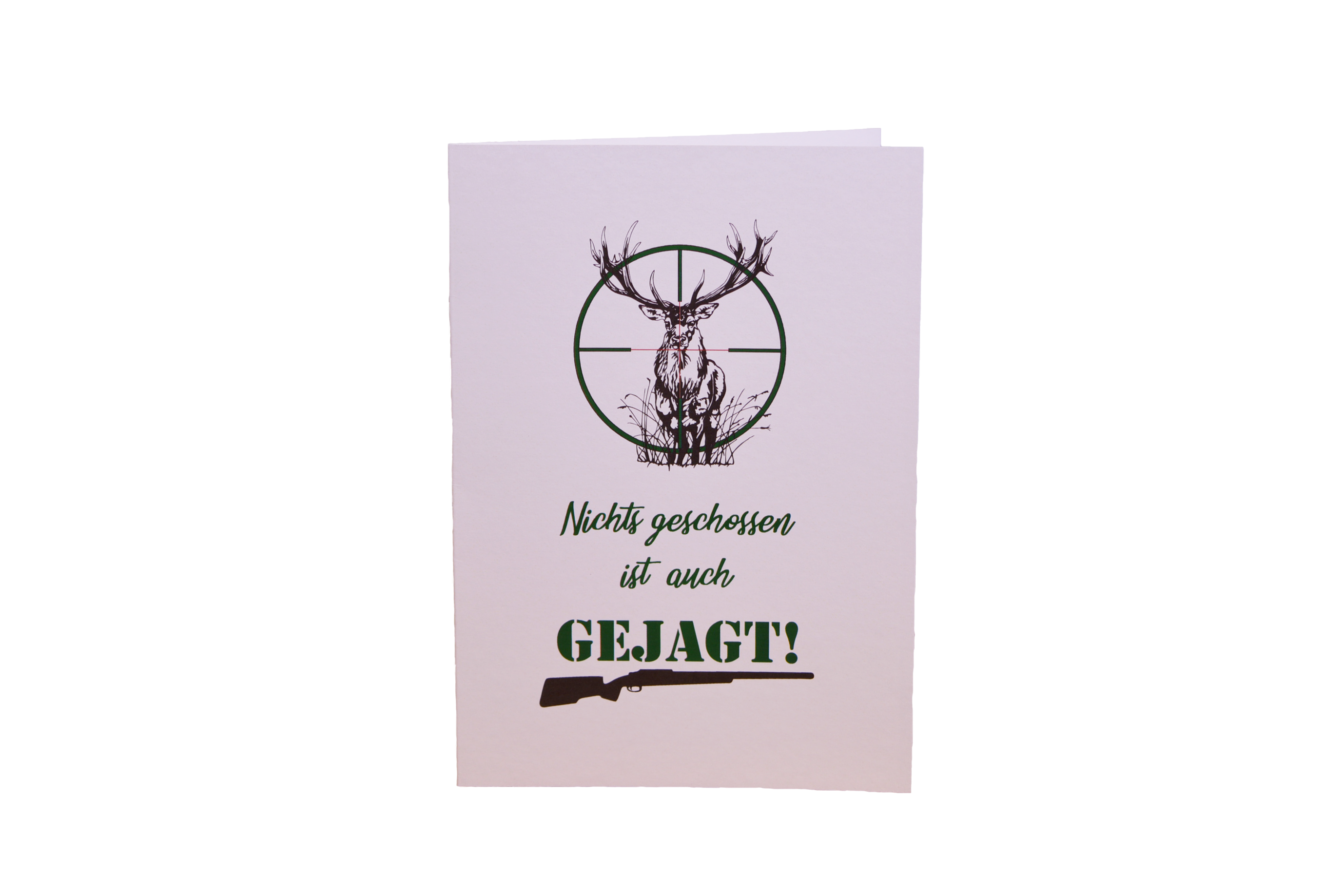 Klappkarte mit Jagdmotiv, Hirsch